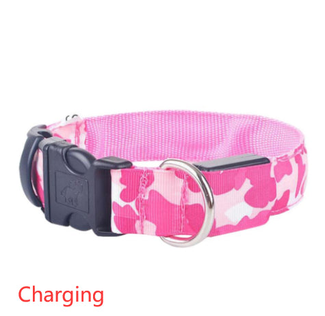 Camouflage LED pet collar with three light modes