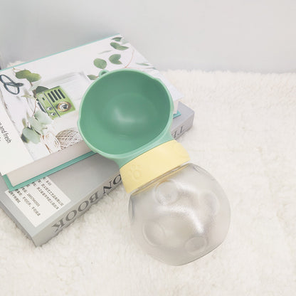 Portable dog water bottle with food bowl for travel