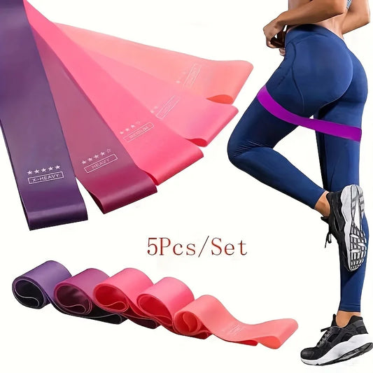 5-piece resistance band set for yoga and fitness