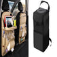 PU leather waterproof car seat back organizer with tray and storage pockets