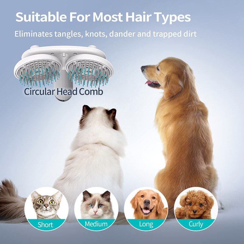 Self cleaning grooming brush for cats and dogs