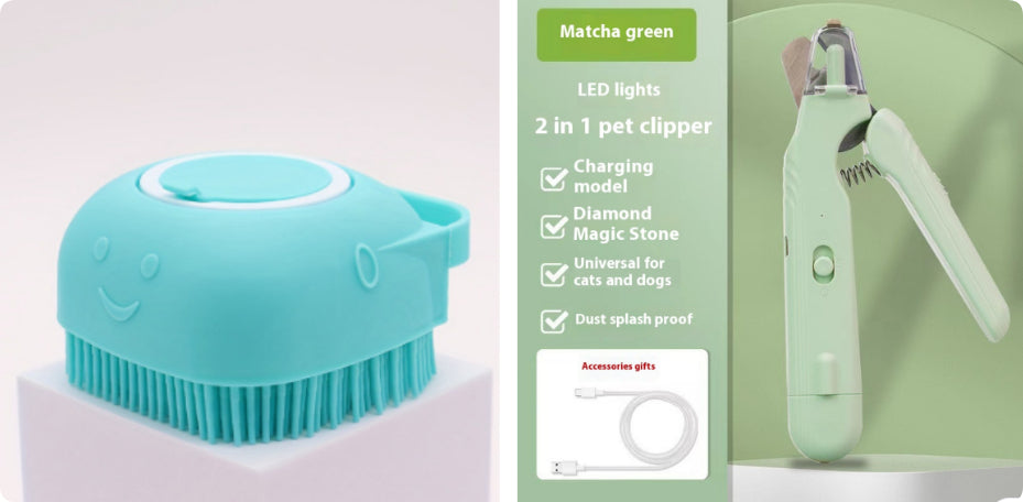 2-in-1 pet nail clipper with LED light
