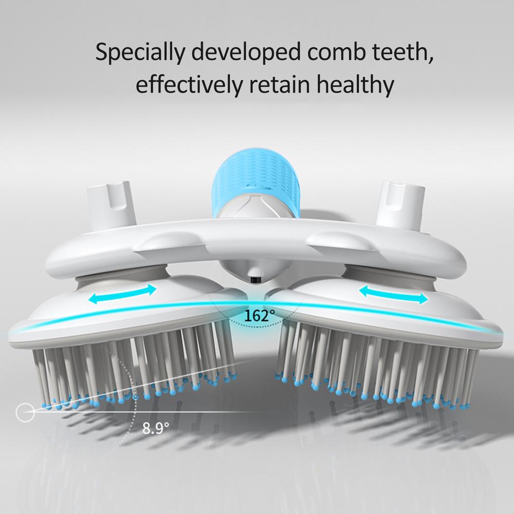 Self cleaning grooming brush for cats and dogs