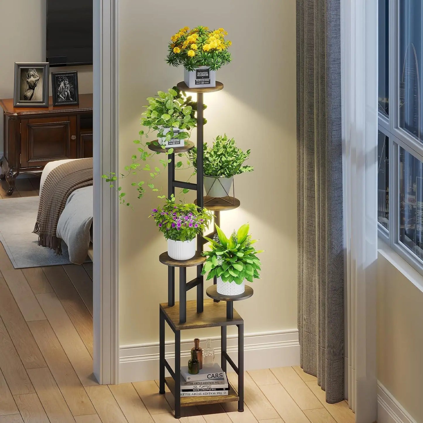 plant stands with grow lights 6-tier-metal-plant-stand-with-grow-lights – NexCartly