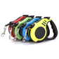 Retractable dog leash with one-button lock