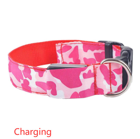 Camouflage LED pet collar with three light modes