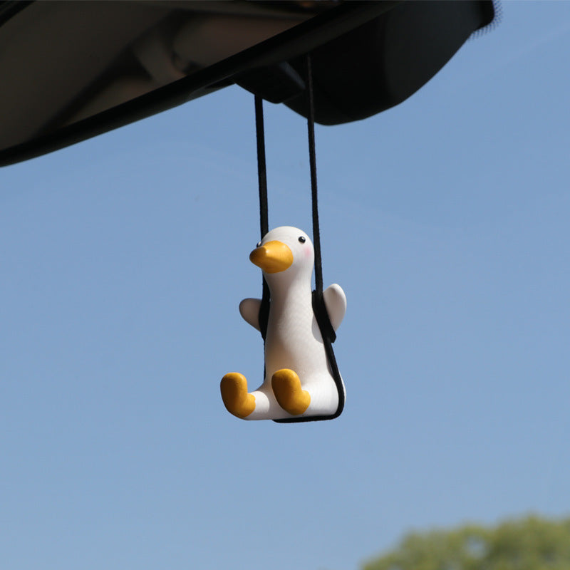 Cute anime duck car rearview mirror hanging pendant ornament