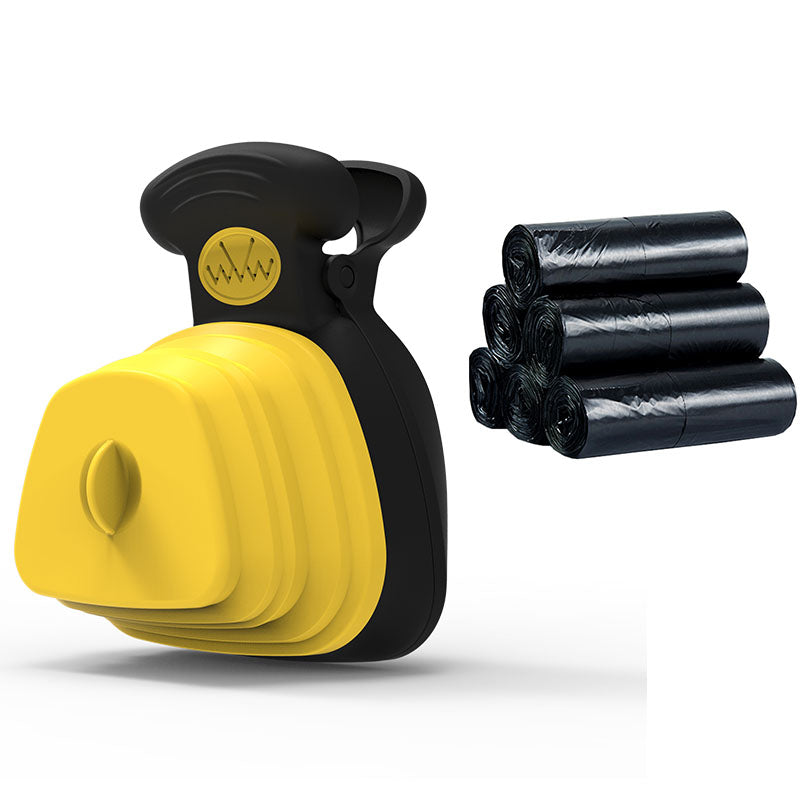 Foldable dog poop scooper with bag dispenser