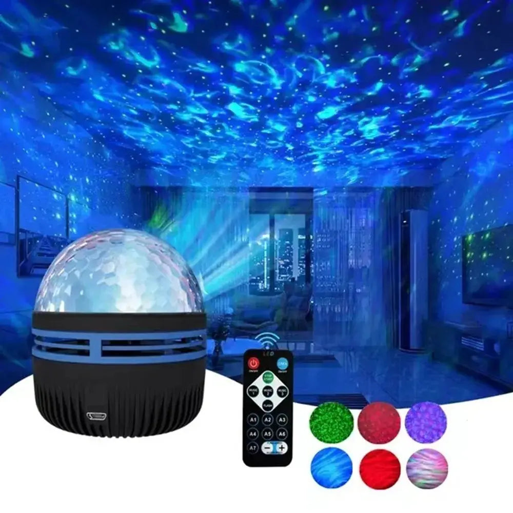 7 color starry sky projector night light with remote control aurora galaxy projection for bedroom and party decoration