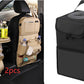 PU leather waterproof car seat back organizer with tray and storage pockets