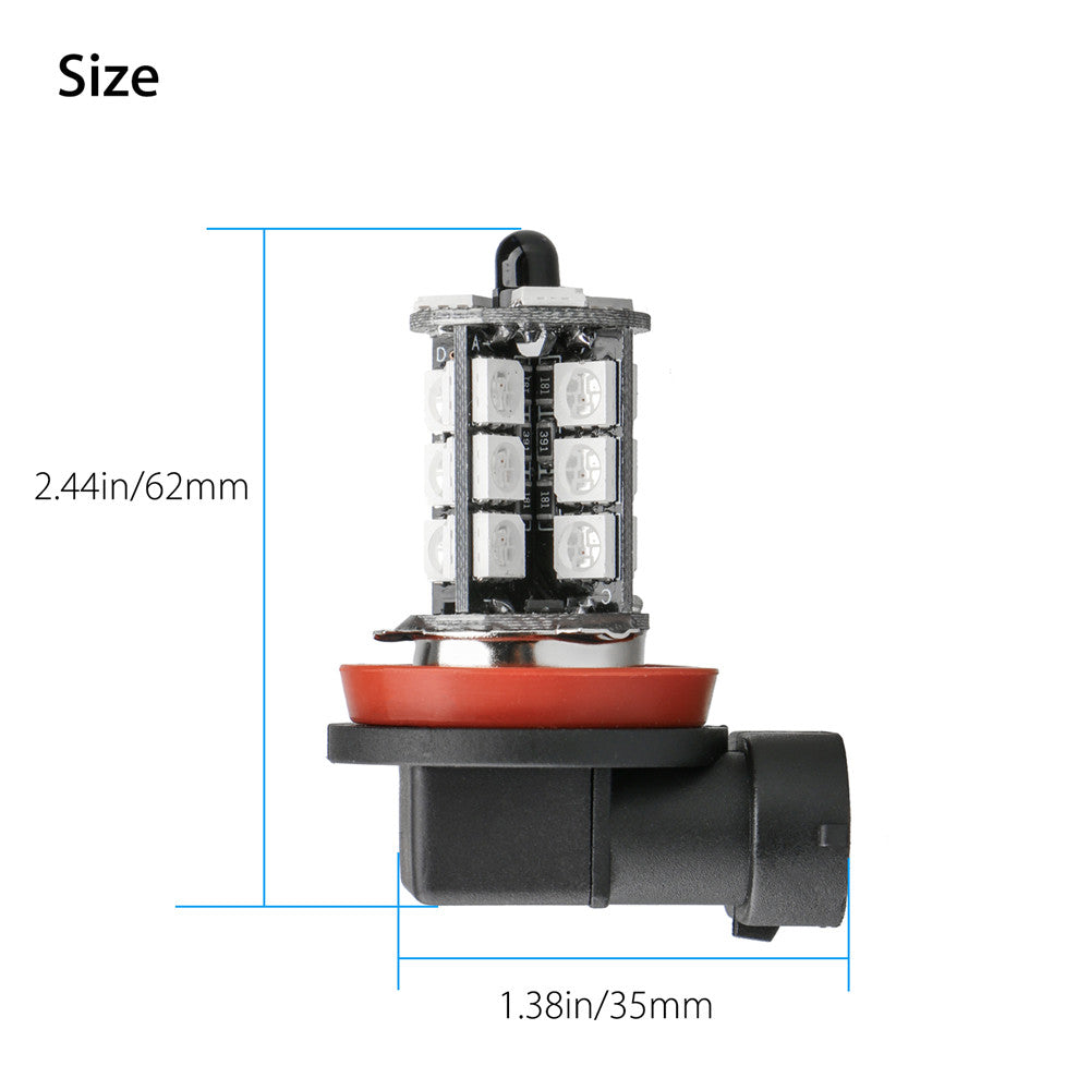 RGB LED fog lights with remote control for car