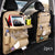 PU leather waterproof car seat back organizer with tray and storage pockets