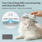 Self cleaning grooming brush for cats and dogs