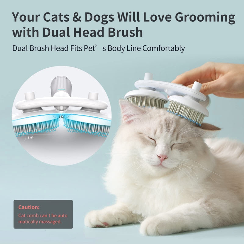Self cleaning grooming brush for cats and dogs