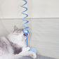 Interactive spring cat toy with suction cup and plush ball