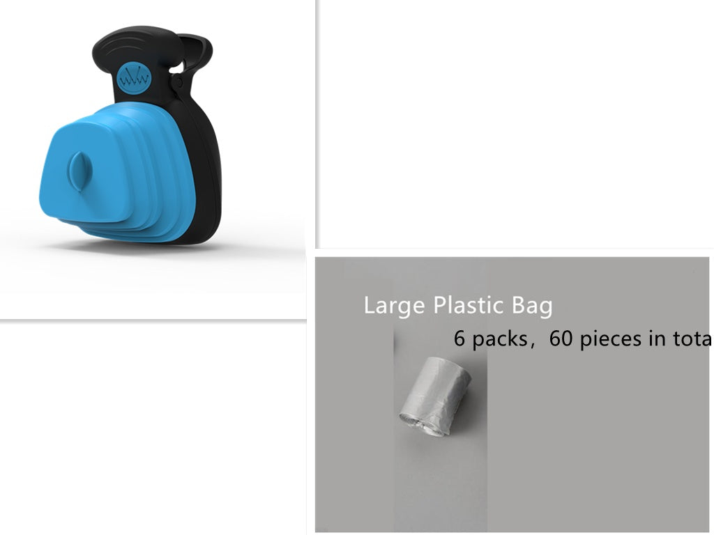 Foldable dog poop scooper with bag dispenser