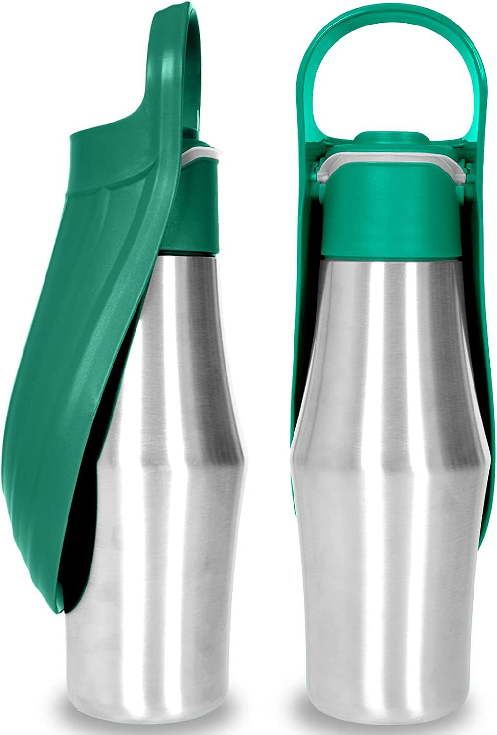 Portable dog water bottle with silicone drinking bowl