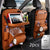 PU leather waterproof car seat back organizer with tray and storage pockets