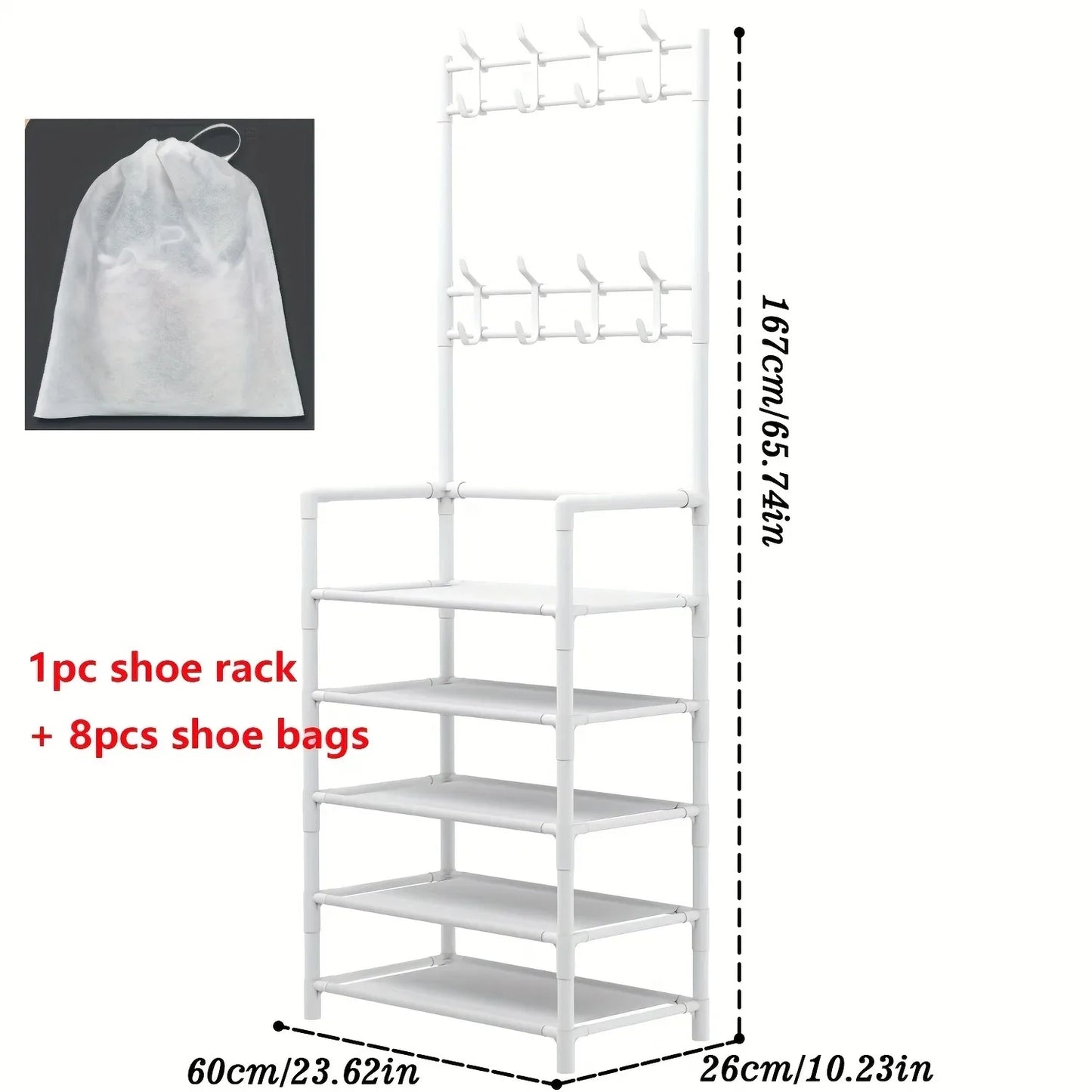 5-level metal shoe rack tool-free setup multi-purpose shoes and boots organizer for entryway closet bedroom hallway home storage