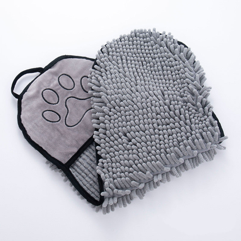 Absorbent microfiber pet towel for dog grooming and bathing