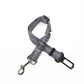 Adjustable dog car leash with seat belt buckle connector