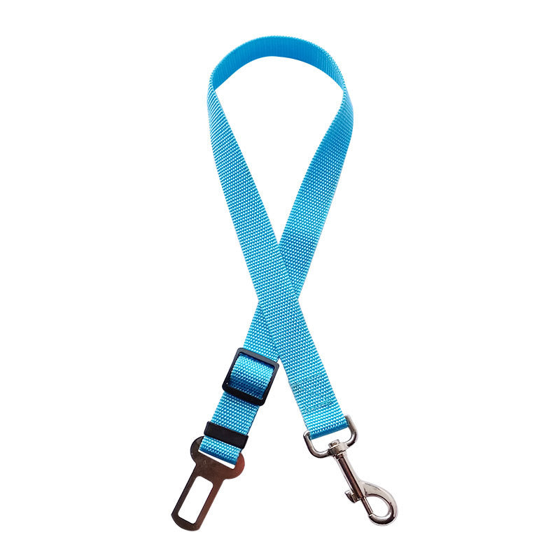 Adjustable dog car seat belt with metal clip