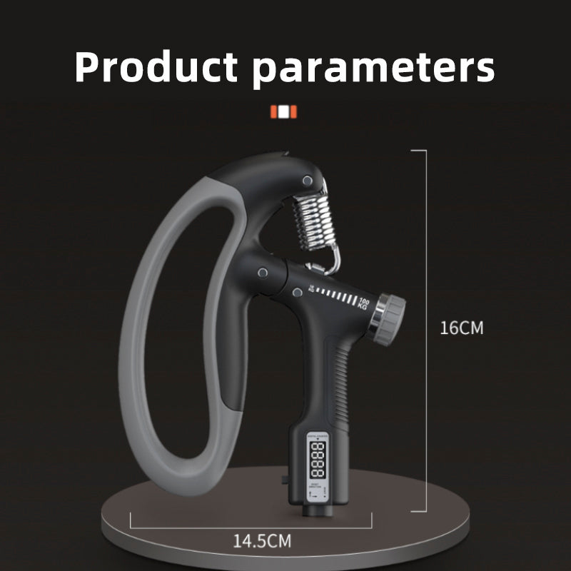 Adjustable hand grip trainer with intelligent counter