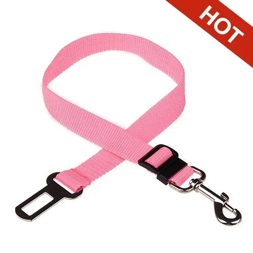 Adjustable pet seat belt harness strap for secure travel