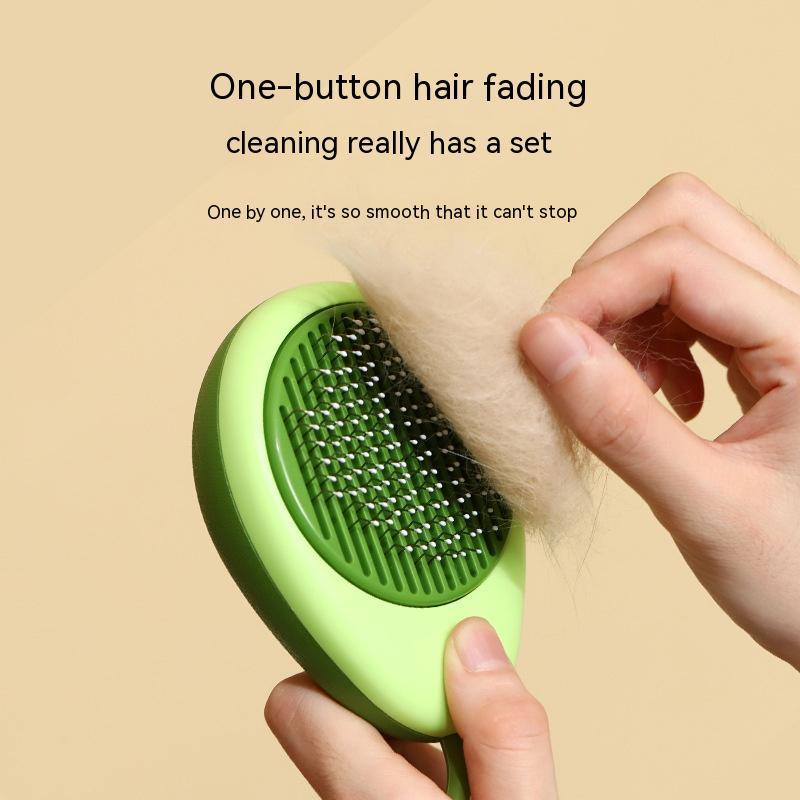 Avocado pet hair removal comb for dogs and cats