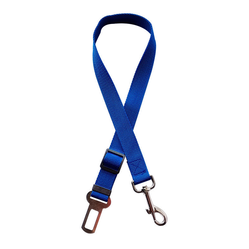 Blue adjustable dog cat car safety belt