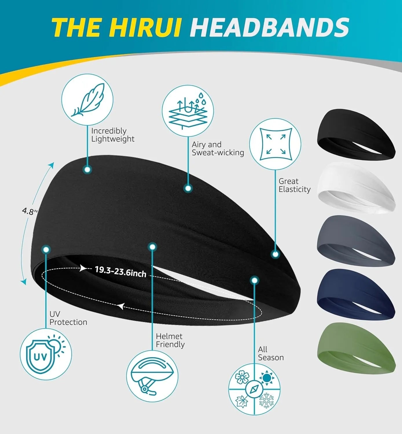  Breathable polyester workout headband
