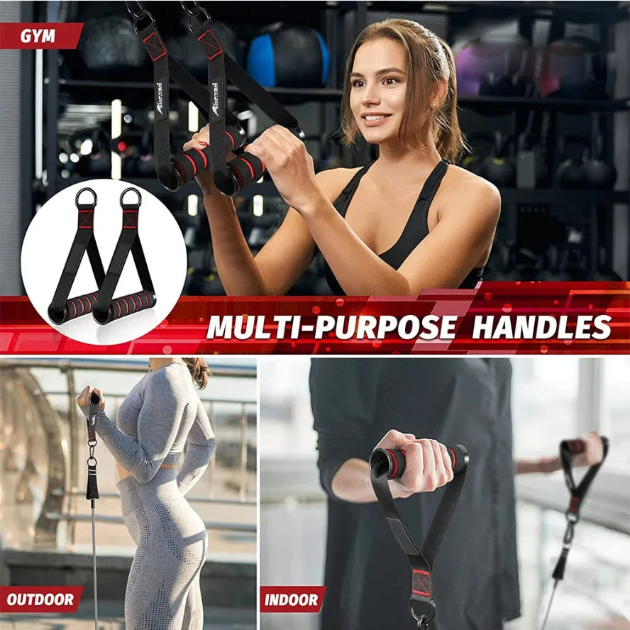  Cable machine handles for upper body exercise