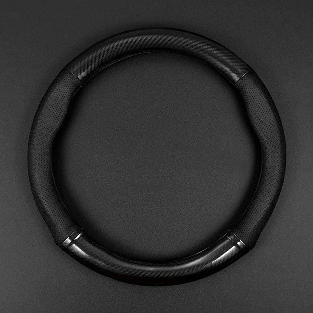 Car Steering Wheel Cover Carbon Fiber Leather Three-dimensional Anti Slip