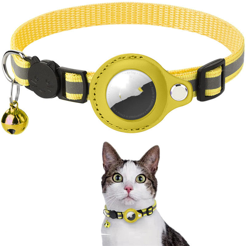 Cat collar with reflective strip waterproof case and bell