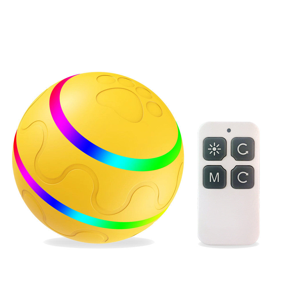 Cat playing with intelligent rolling ball