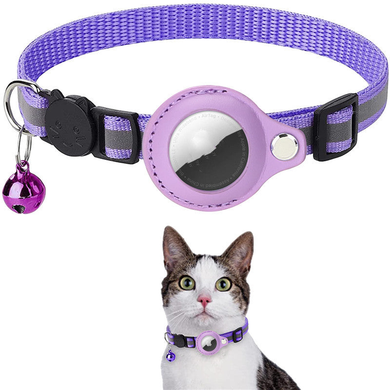 Cat safety collar with removable bell and tracker holder