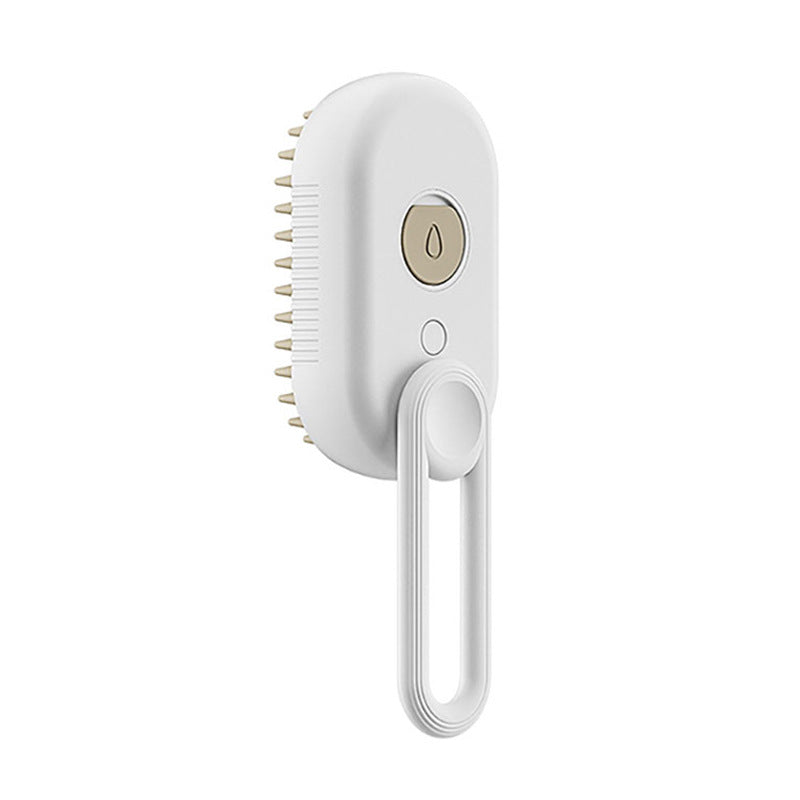Cat steam brush for shedding control and coat cleaning