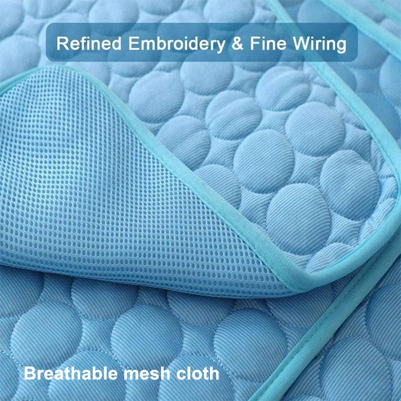 Close up of breathable mesh cloth on pet cooling mat