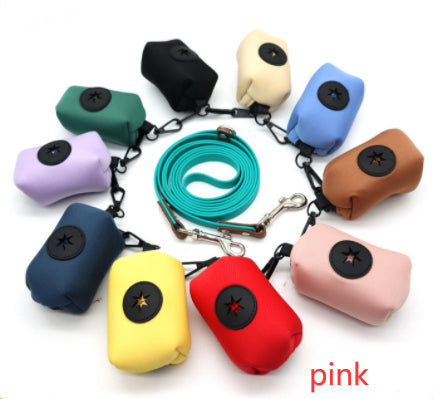Compact dog poop bag holder for leash
