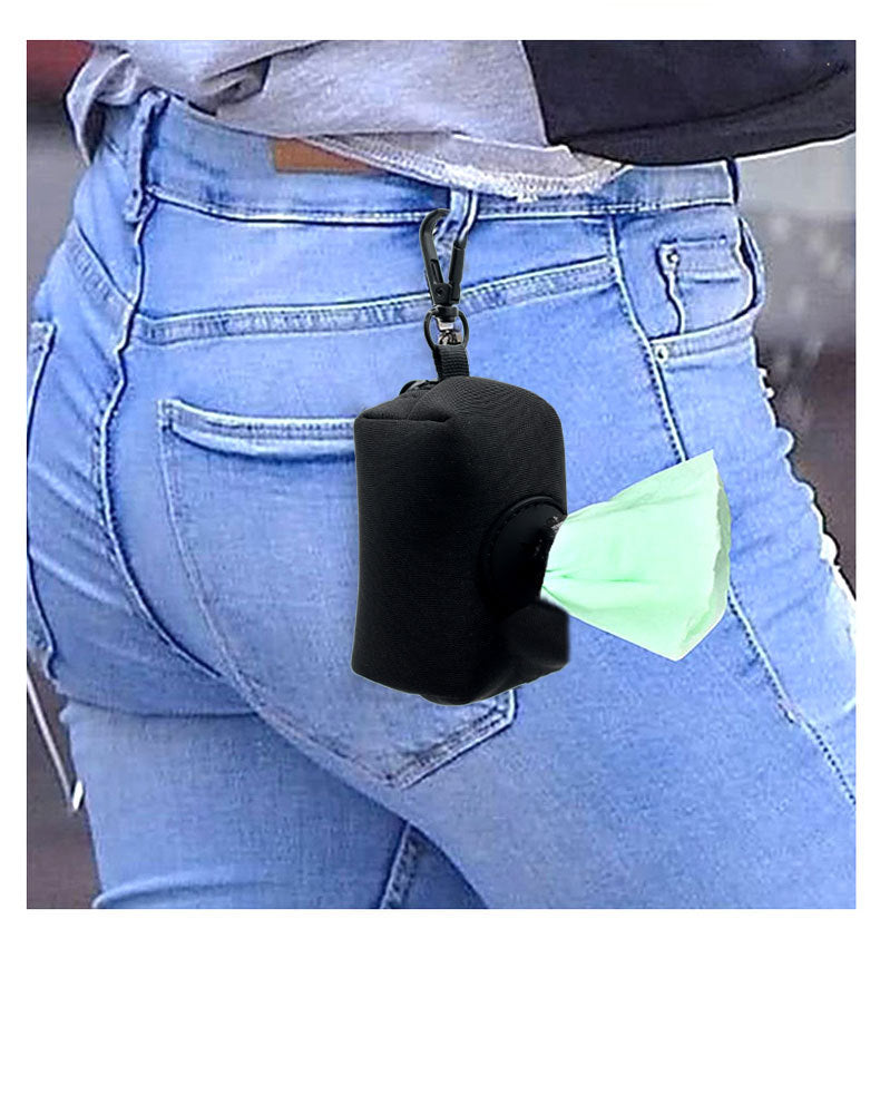 Compact dog poop bag holder for leash
