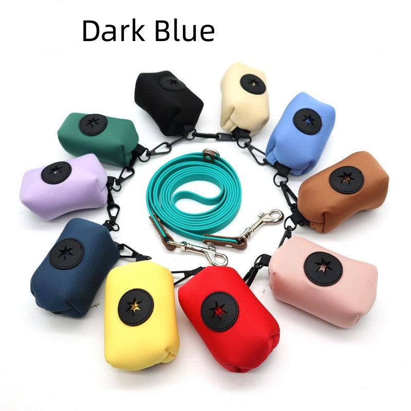 Compact dog poop bag holder for leash