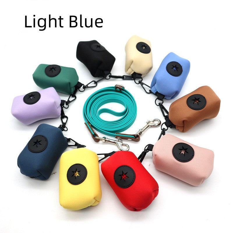 Compact dog poop bag holder for leash