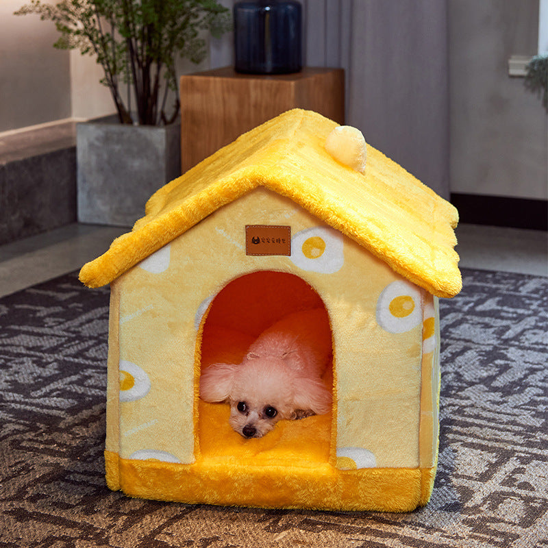 Cozy pet shelter bed for cats and dogs