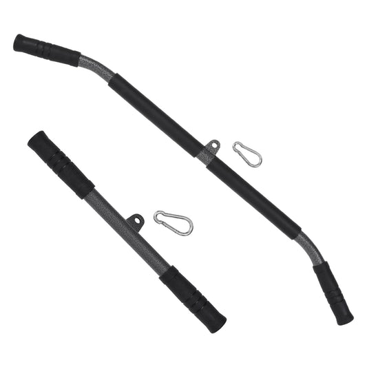 Curved lat pulldown bar attachment with foam grip