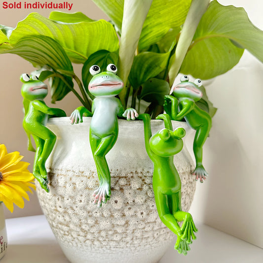 Cute cartoon frog hanging pot resin decorations