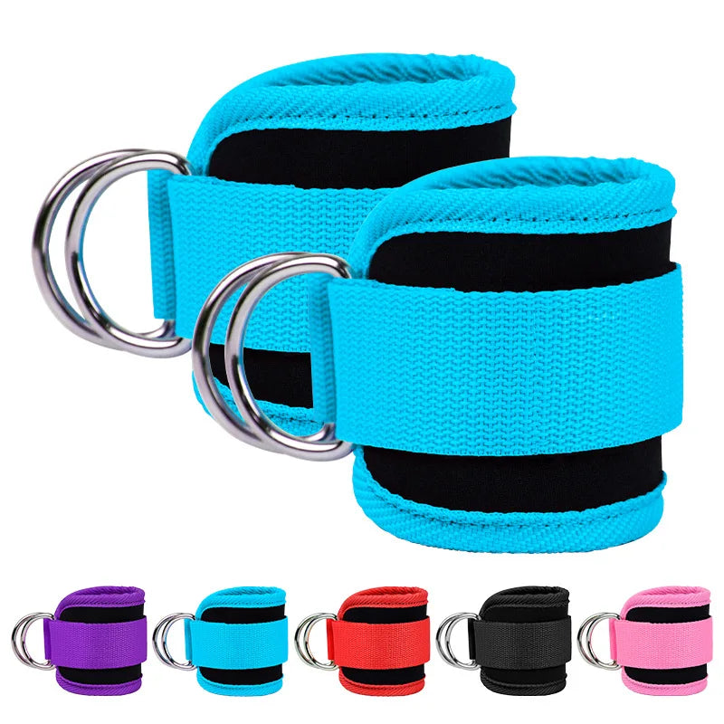 D-ring ankle strap for glute and hip workouts