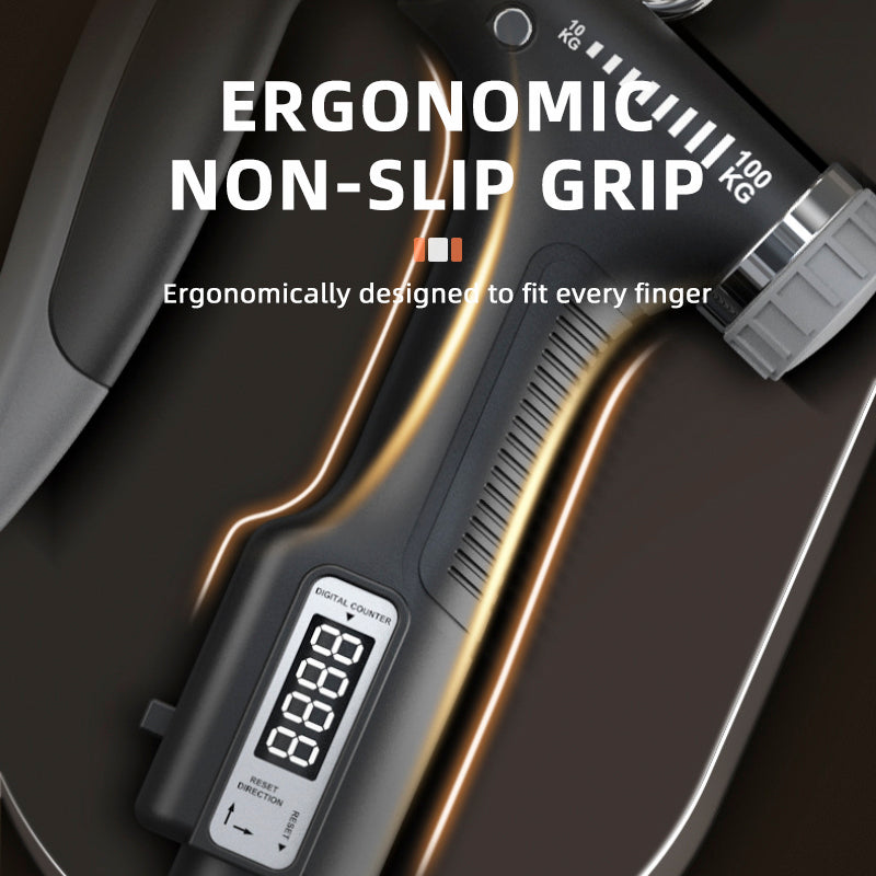 Digital counting grip trainer for home gym workouts