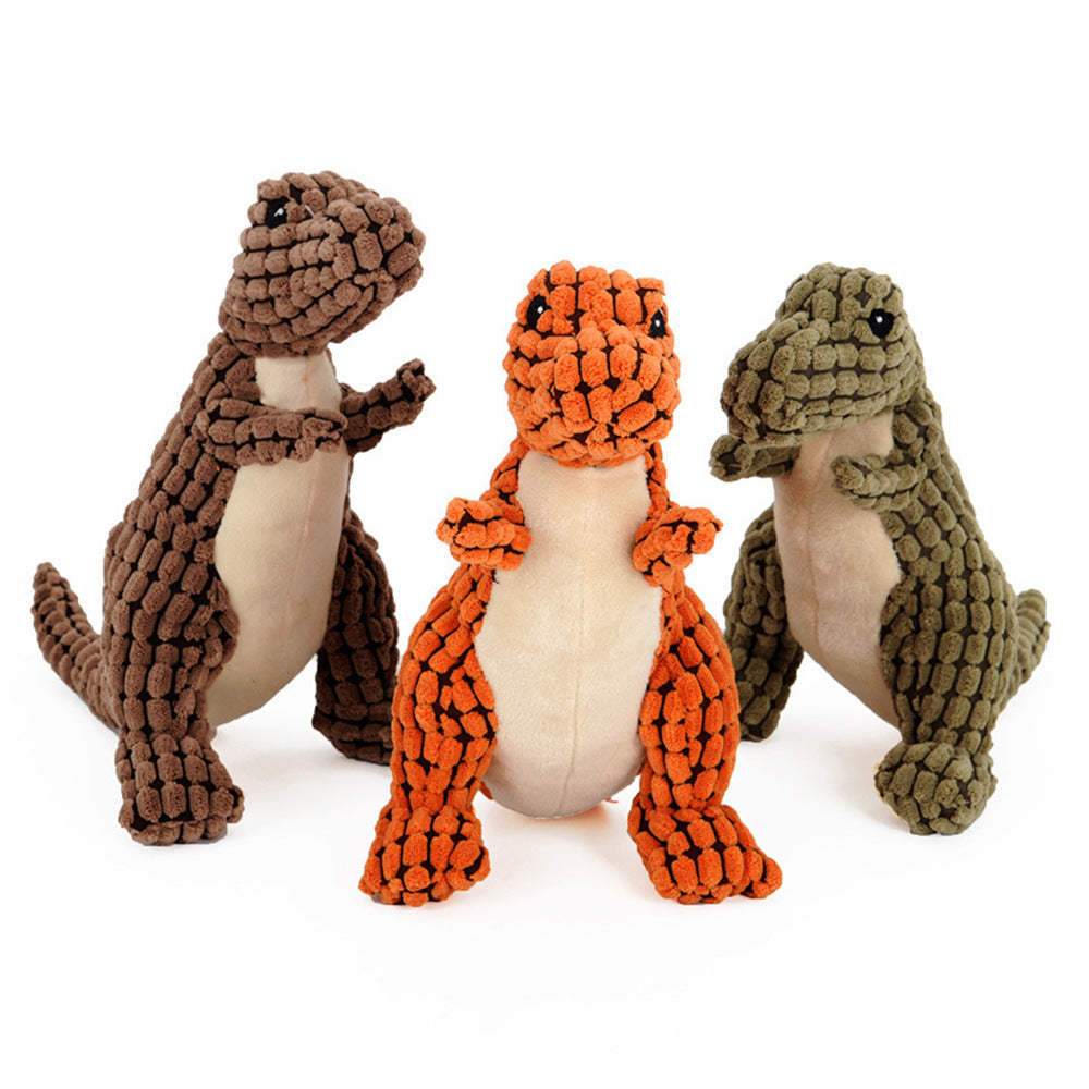 Dinosaur dog toy for playtime and cuddling
