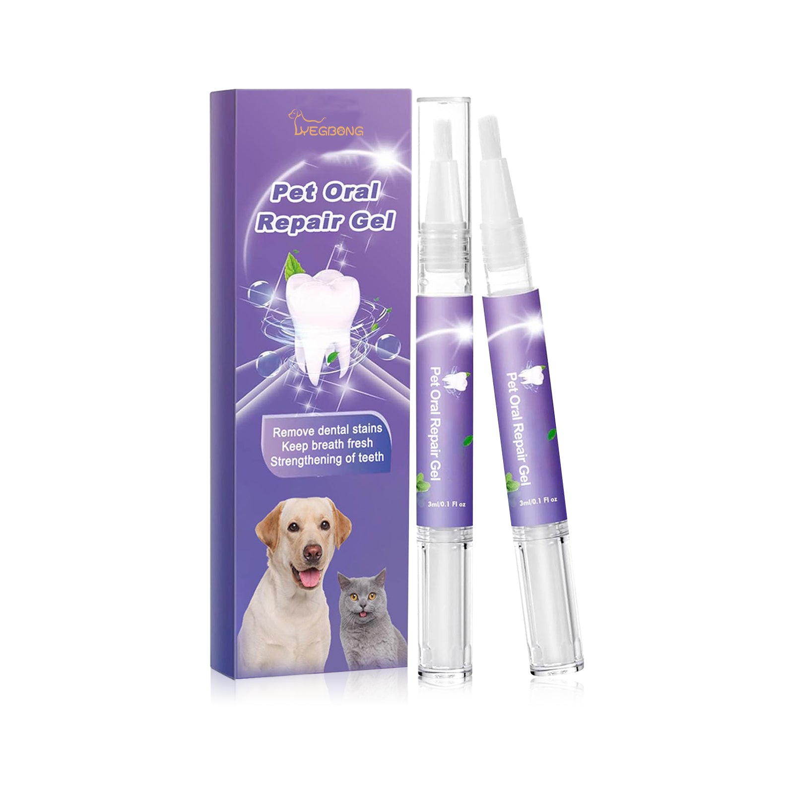 Dog and cat dental care gel for daily mouth cleaning