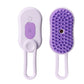 Dog and cat grooming brush with spray and massage function